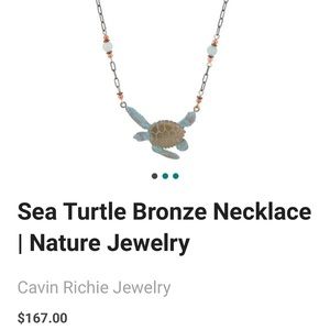 Bronze sea turtle necklace